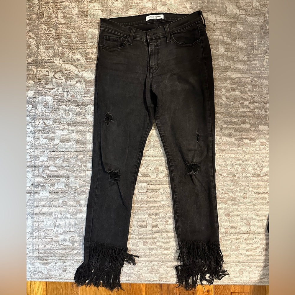 Flying Monkey Distressed Black Jeans